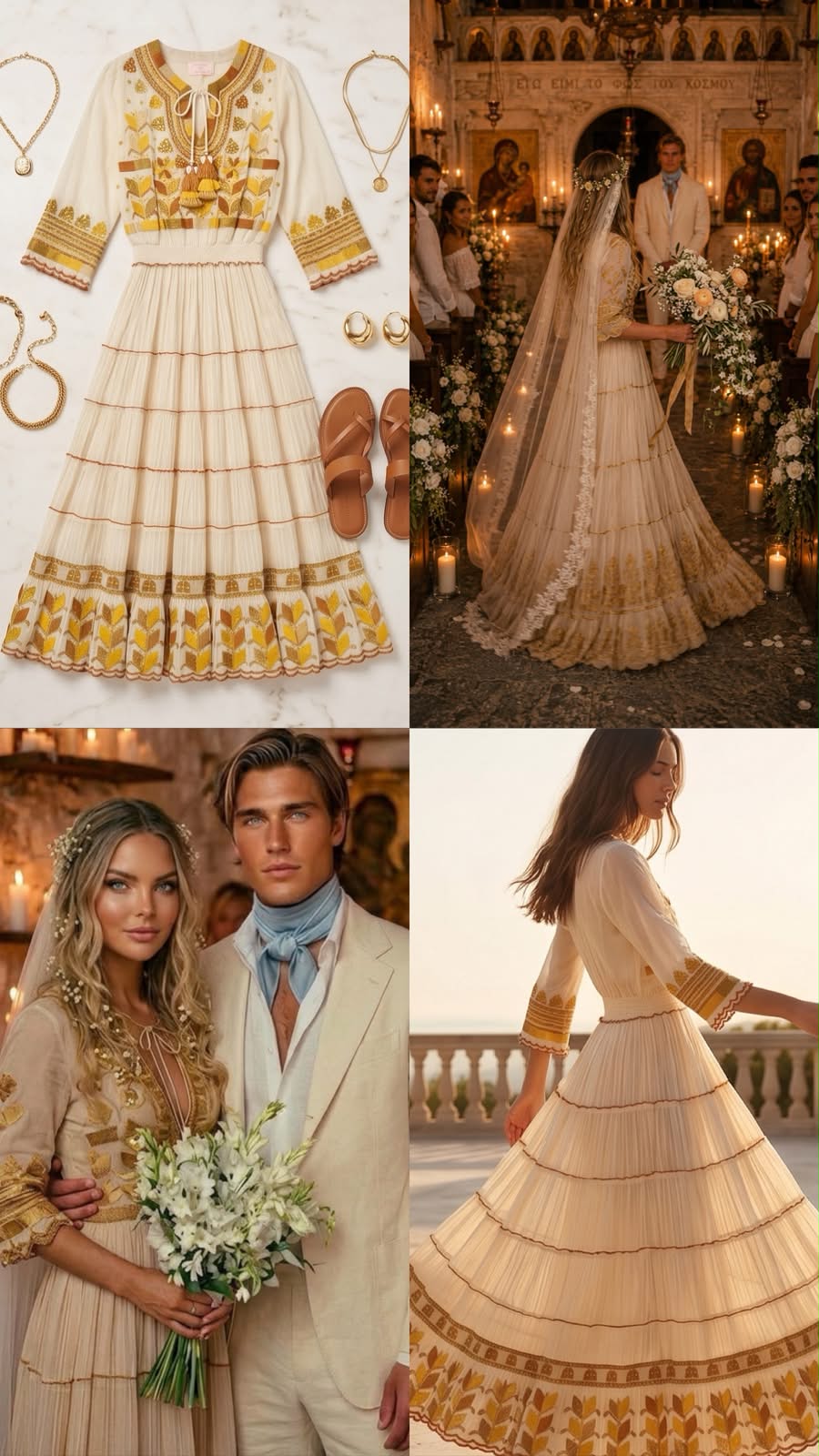 GYPSY ROMANTIC LONG DRESS ECRU